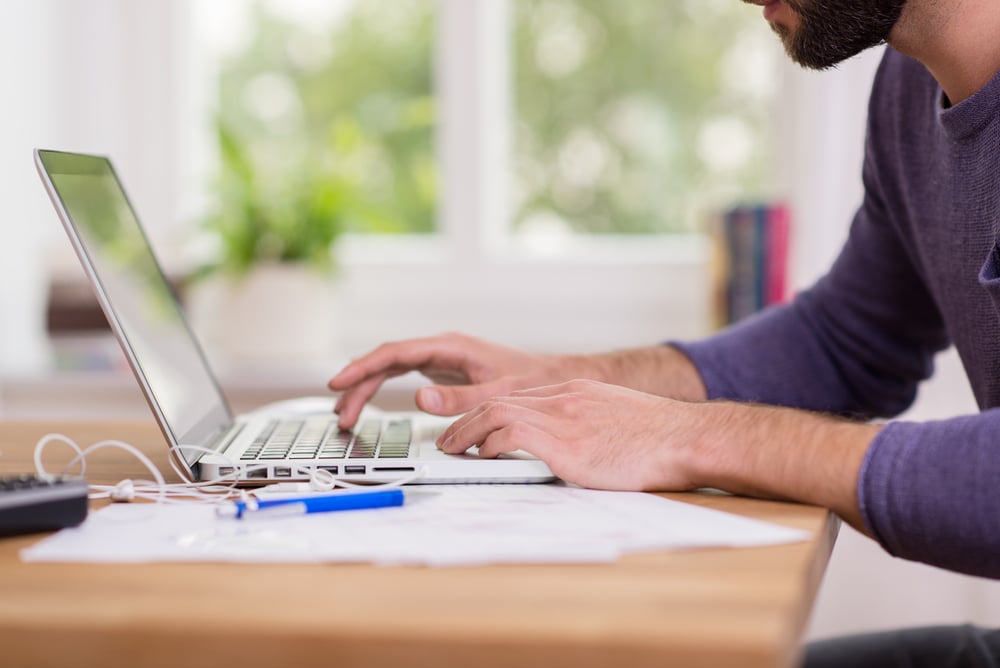 Man using laptop