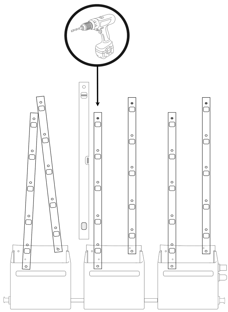 Diagram of leveling the rails