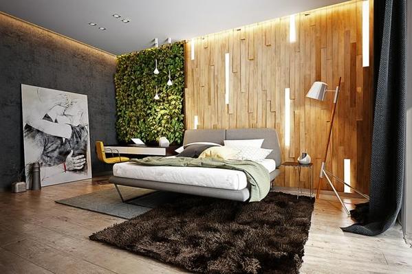 Growup vertical farming | decorative vertical garden in main bedroom